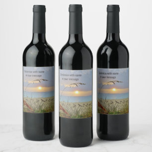 Beach Sunset Wine Label Weinetikett