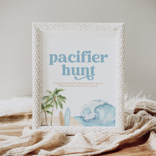 Beach Surf Baby Dusche Schnuller Jagd Schild