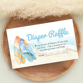 Beach Surf Baby on Board Baby Shower Diaper Raffle Begleitkarte