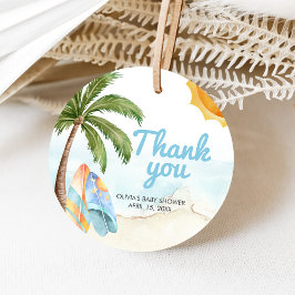 Beach Surf Baby on Board Baby Shower Geschenkanhänger