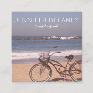 Beach Surf Bike Foto Tourismus Quadratische Visitenkarte