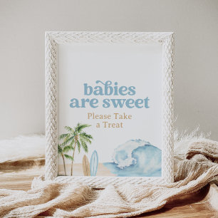 Beach Surf Geburtstagsbabys sind Süßes Dessert-Zei Poster
