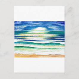 Beach Surf Ocean Waves Beach Deco Sonnenaufgang Postkarte