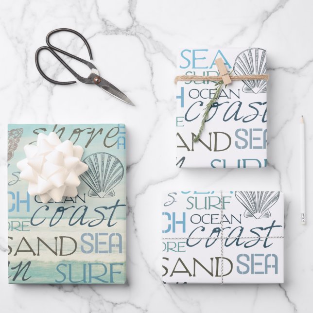 Beach Surf Sand Sea Geschenkpapier Set (Vorderseite)