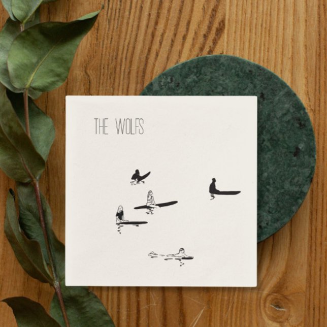 Beach Surfing Wedding Cocktail Napkin Serviette (Von Creator hochgeladen)