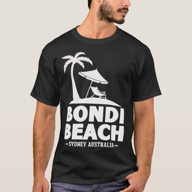 Beach Sydney Australia Summer Vacation Palm Trees T-Shirt (Vorderseite)