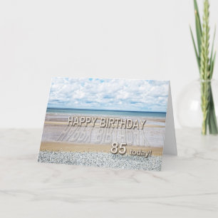 Beach-Szene 85. Geburtstagskarte mit 3D-Briefen Karte