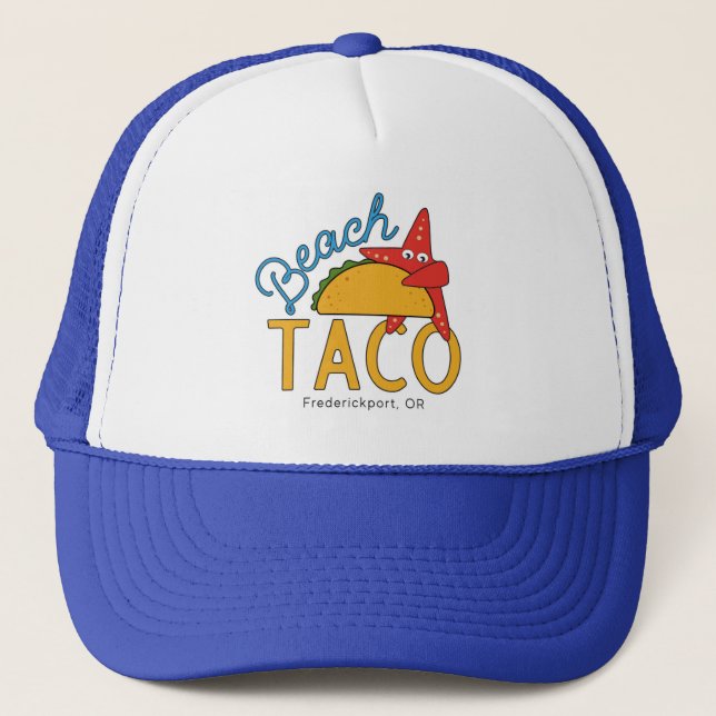 Beach Taco Trucker Hat Truckerkappe (Vorderseite)