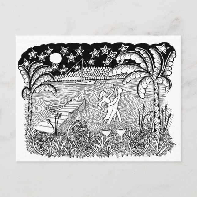 Beach-Tanz-Stil Postkarte (Vorderseite)