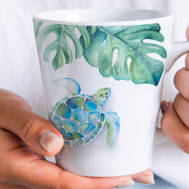 Beach Tasse Türkis Blue Watercolor Sea Turtle
