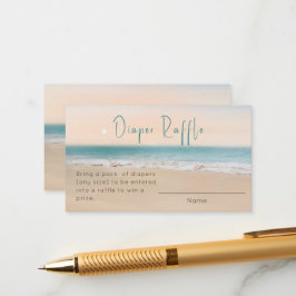 Beach Theme Baby Duschdusche Windeln Raffle Begleitkarte
