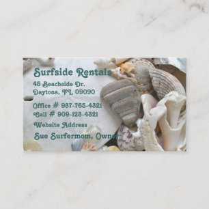Beach Theme Business Card Telefonnummerkarte