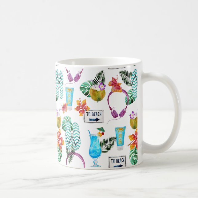 Beach Theme Coffee Cup Kaffeetasse (Rechts)