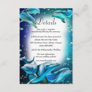 Beach Theme Dolphin Details Hochzeit Begleitkarte