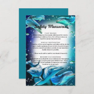 Beach Theme Dolphin Hochzeitssicherheitsmaßnahmen Begleitkarte