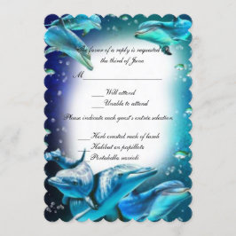 Beach Theme Dolphin Wedding Response Einladung