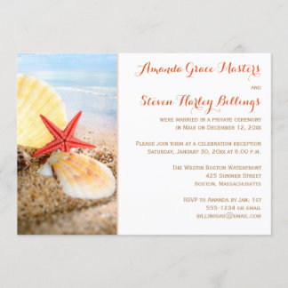 Beach Theme Post Hochzeit Empfang nur einladen Einladung