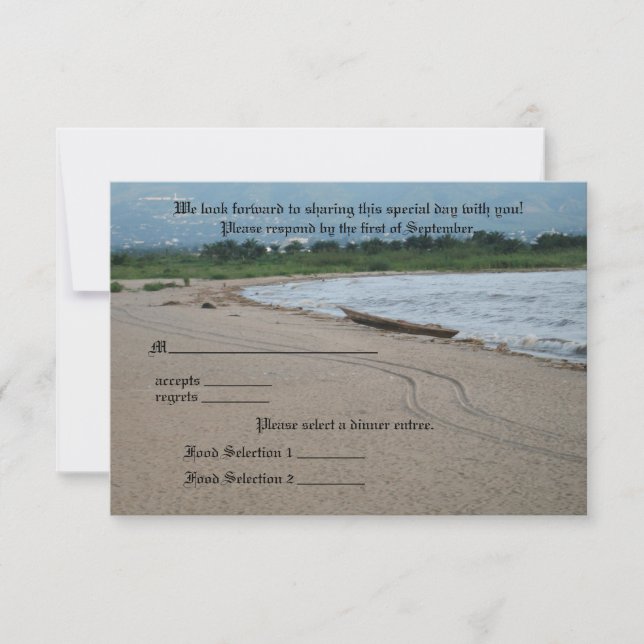 Beach Theme Response Card - Landschaft RSVP Karte (Vorderseite)
