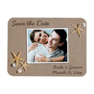 Beach Theme Save the Date Foto Magnete