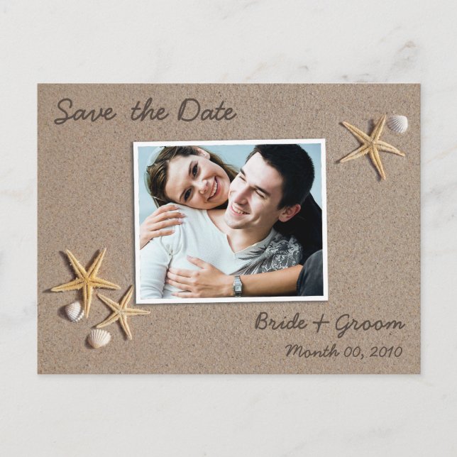 Beach Theme Save the Date Foto Postkarten (Vorderseite)