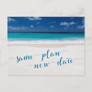 Beach Theme Save the Date gleichen Plan Neudatum Ankündigungspostkarte