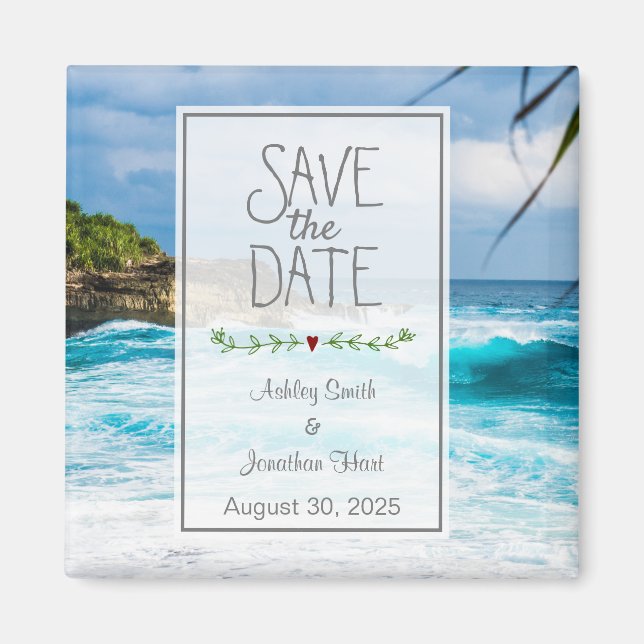 Beach Theme Save the Date Magnet (Vorne)