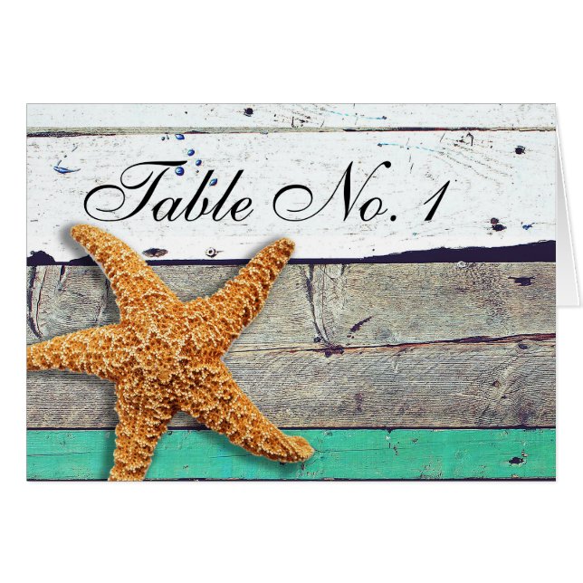 Beach Theme Starfish Wedding rustikal (Vorderseite (Horizontal))