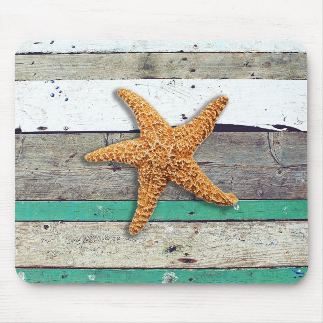Beach Theme Starfish Wedding rustikal Mousepad (Vorne)