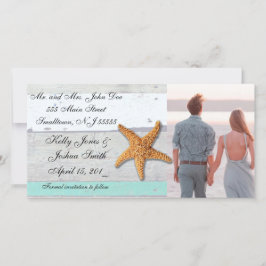 Beach Theme Starfish Wedding rustikal Save The Date