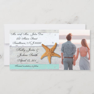 Beach Theme Starfish Wedding rustikal Save The Date