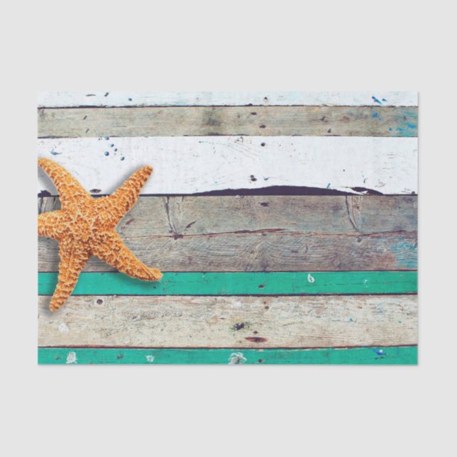 Beach Theme Starfish Wedding rustikal Seidenpapier (Vorderseite)