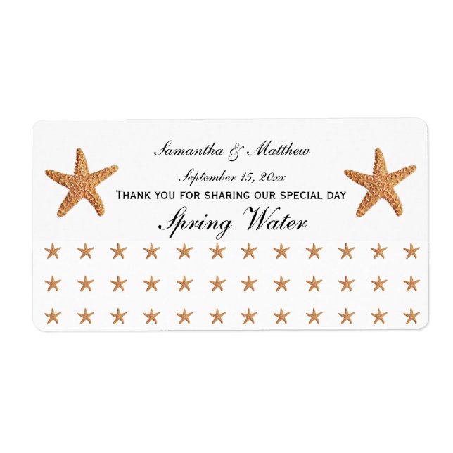 Beach Theme Sugar Starfish Pattern Wasserzeichen (Vorne)
