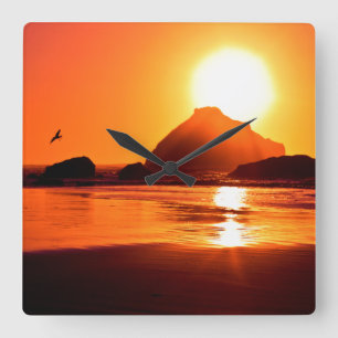 Beach Theme Wall Clock Quadratische Wanduhr