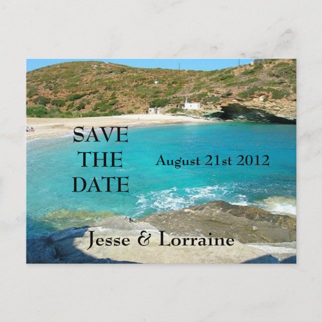 Beach Theme Wedding 2 - Save the Date Postcard Ankündigungspostkarte (Vorderseite)