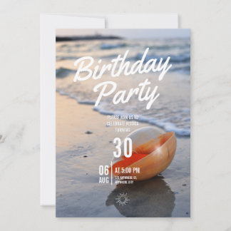 Beach Themed Birthday Party Invitation