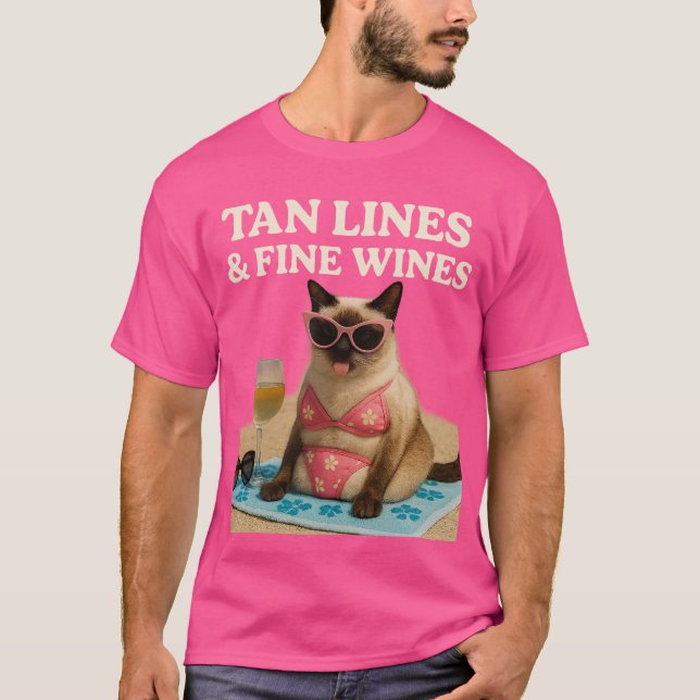 Beach themed for Siamese Cat Lovers T-Shirt (Vorderseite)