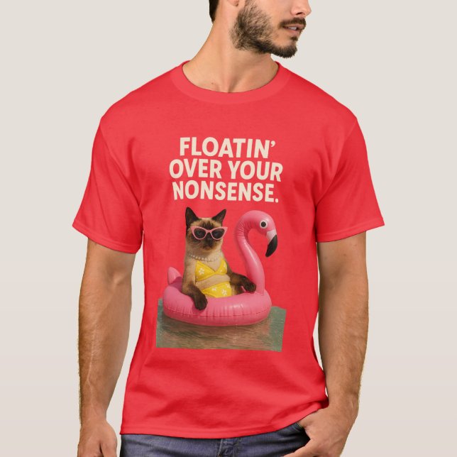 Beach themed for Siamese Cat Lovers T-Shirt (Vorderseite)