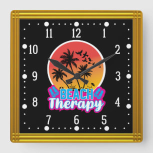 Beach Therapy-18920 Quadratische Wanduhr