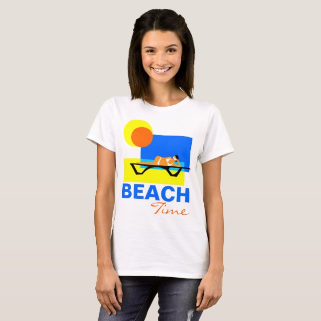 Beach Time lustig anpassbar T-Shirt (Vorne ganz)