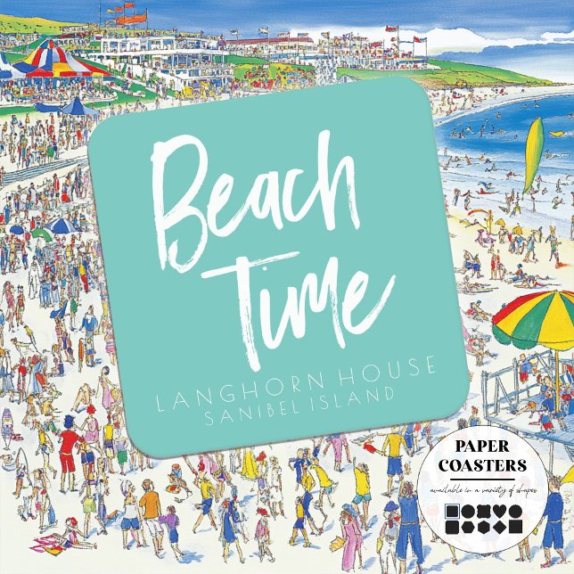 Beach Time Party Rechteckiger Pappuntersetzer (Von Creator hochgeladen)