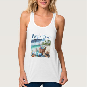 Beach Time Summer Tank Top T - Shirt