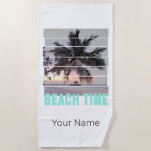 Beach Time Vintag Pier Palm Tree Sunset Souvenir