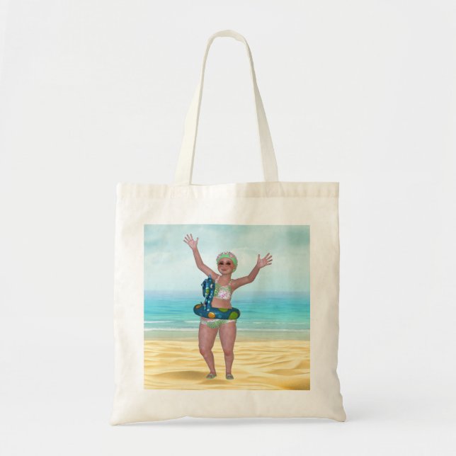 Beach Tote Tasche mit lustiger Badebekleidung (Vorne)
