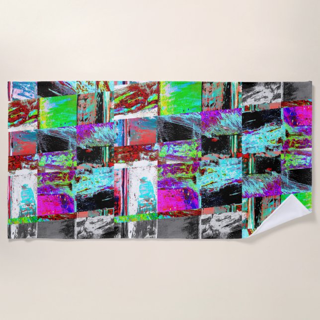 Beach Towel – Abstract Grid Strandtuch (Vorderseite)