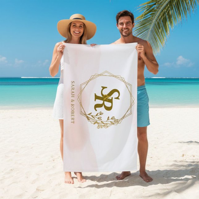 Beach towel, Monogrammed, Wedding gift Strandtuch (Von Creator hochgeladen)