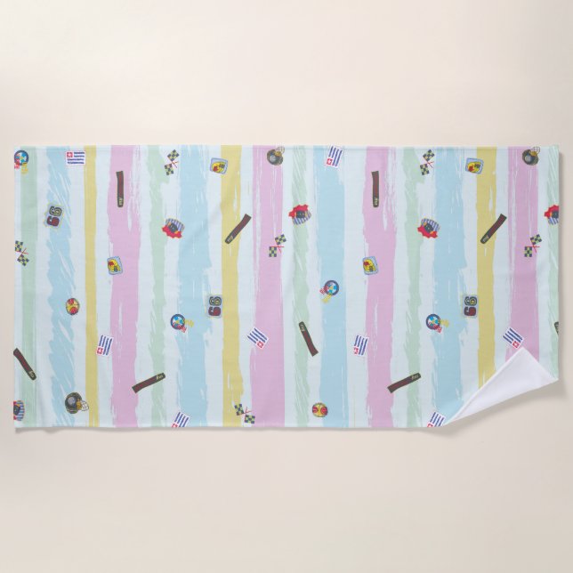 Beach Towel – Sports & Stripes Pastel Racing  Strandtuch (Vorderseite)