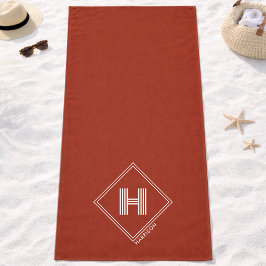 Beach Towel | Stylish Geometric Initial Monogram Strandtuch