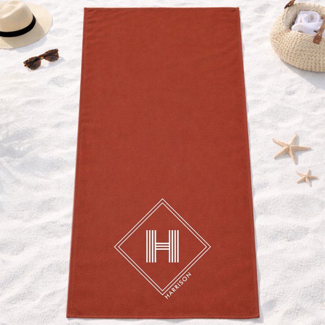 Beach Towel | Stylish Geometric Initial Monogram Strandtuch (Von Creator hochgeladen)