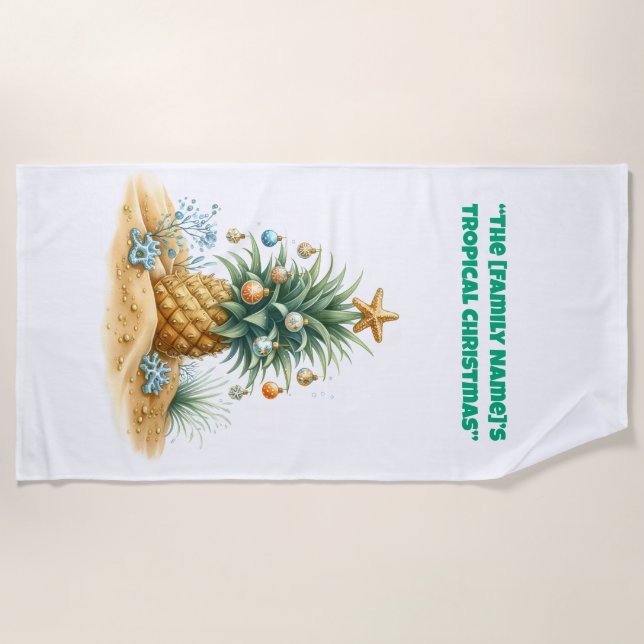 Beach Towel-Tropical Christmas Beach Towel Strandtuch (Vorderseite)