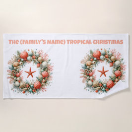 Beach Towel-Tropical Christmas Beach Towel Strandtuch